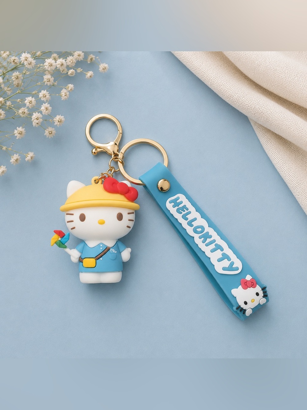 Hello Kitty Silicone Keychain Wristlet (Windmill)